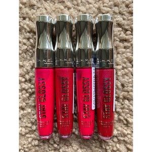 (4) Rimmel Stay Glossy Lip Gloss #345 Pop Piz Pick #400 Berry Bad .18oz each
